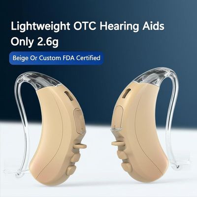 Lightweight OTC Hearing Aids Only 2.6g Beige Or Custom FDA Certified
