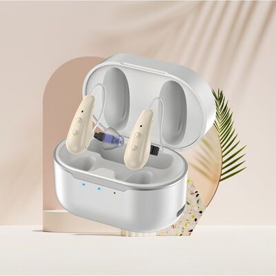 Aides auditives OTC beiges ou personnalisées avec certification CE, 4 programmes assurant un soutien auditif efficace et un ajustement confortable